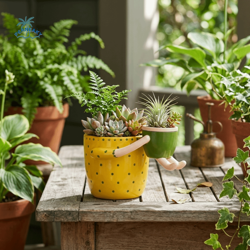 Plant Parenting - Resin Parent-child Flowerpot with Drainage Holes